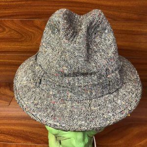 Vintage Irish Crushable Lined with Remay by Du Pont USA Tweed Fedora 7-7 1/8
